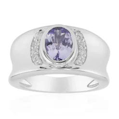 Nicht erhitzter Tansanit-Silberring (Remy Rotenier)