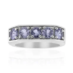 Nicht erhitzter Tansanit-Silberring