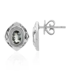 Nicht erhitzter Tansanit-Silberohrringe (Pallanova)