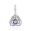 Nicht erhitzter Tansanit-Silberanhänger
