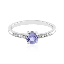 Nicht erhitzter Tansanit-Silberring