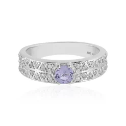 Nicht erhitzter Tansanit-Silberring