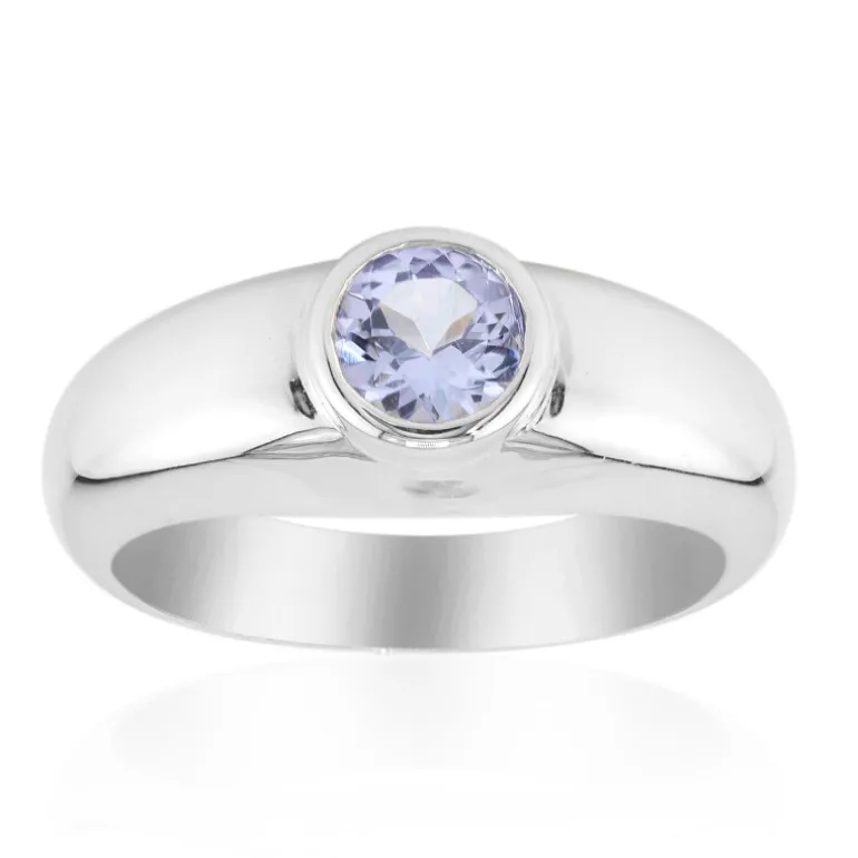 Nicht erhitzter Tansanit-Silberring (Pallanova)