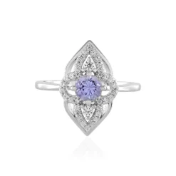 Nicht erhitzter Tansanit-Silberring