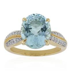 Nigerianischer Aquamarin-Goldring