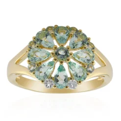 Nigerianischer Mintgrüner Beryll-Goldring