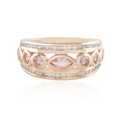 Nigerianischer Pinkfarbener Turmalin-Silberring (Adela Silber)