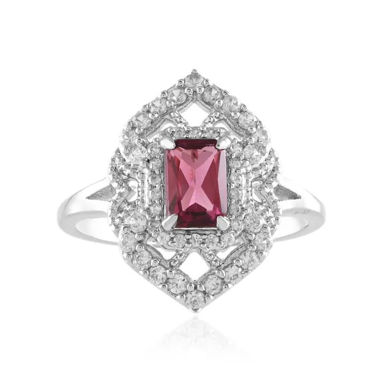 Nigerianischer Pinkfarbener Turmalin-Silberring