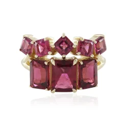 Nigerianischer Pinkfarbener Turmalin-Goldring (Adela Gold)