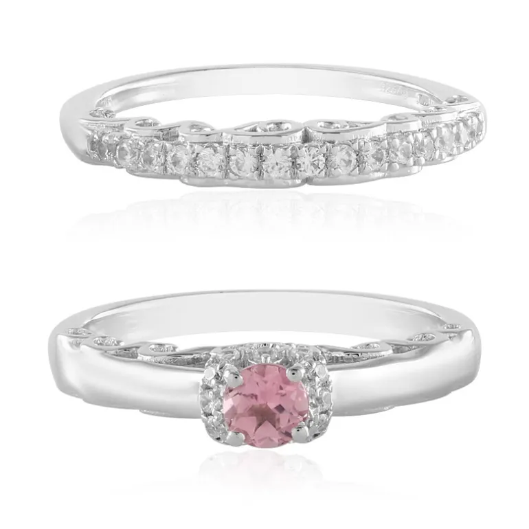 Nigerianischer Pinkfarbener Turmalin-Silberringe