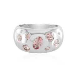 Nigerianischer Pinkfarbener Turmalin-Silberring (Adela Silber)