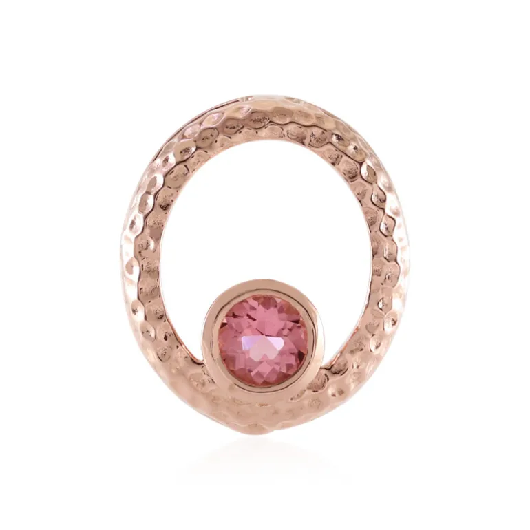 Nigerianischer Pinkfarbener Turmalin-Silberanhänger