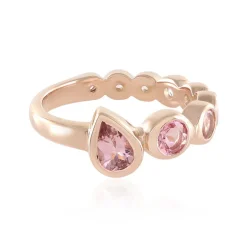 Nigerianischer Pinkfarbener Turmalin-Silberring (Adela Silber)