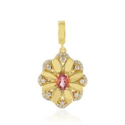 Nigerianischer Pinkfarbener Turmalin-Silberanhänger