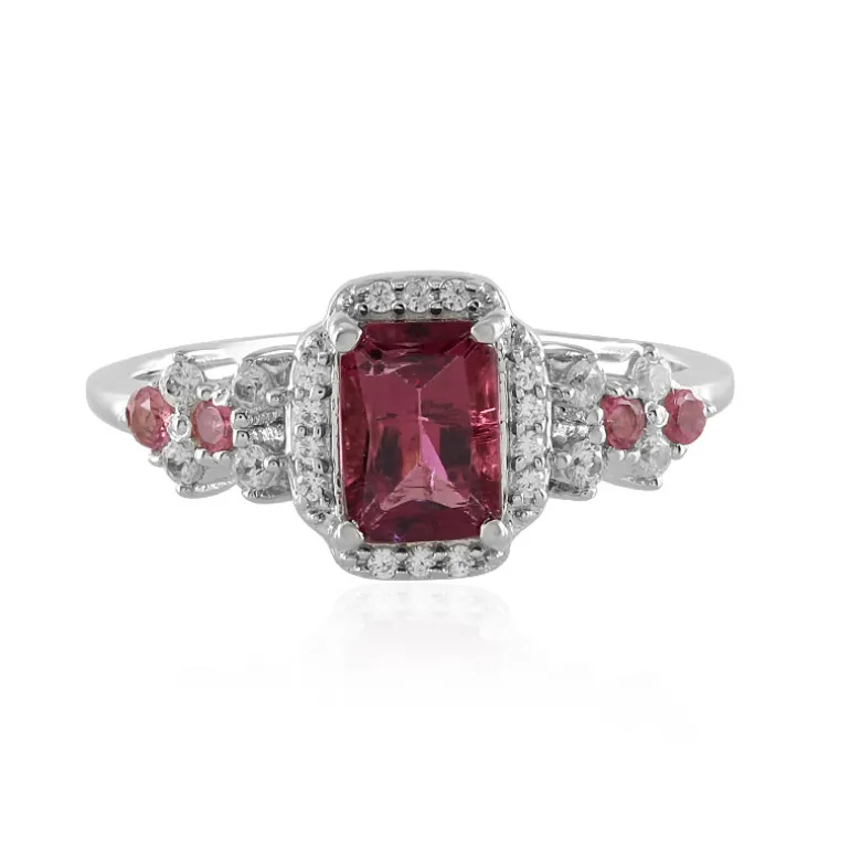 Nigerianischer Pinkfarbener Turmalin-Silberring