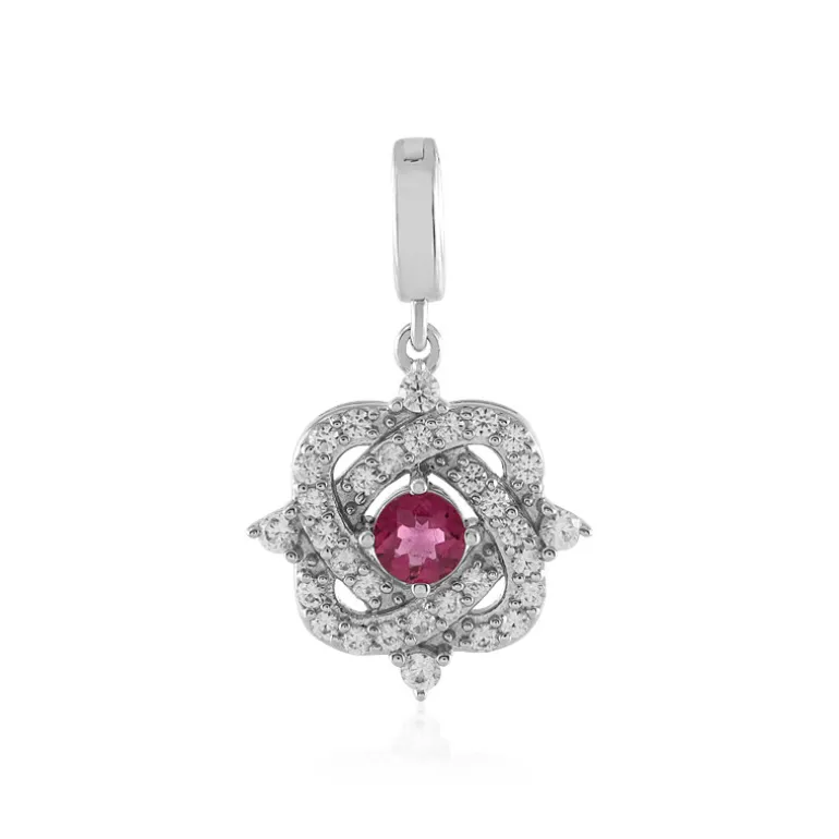 Nigerianischer Pinkfarbener Turmalin-Silberanhänger