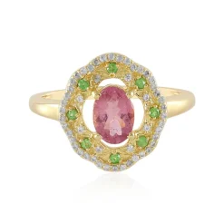 Nigerianischer Pinkfarbener Turmalin-Silberring