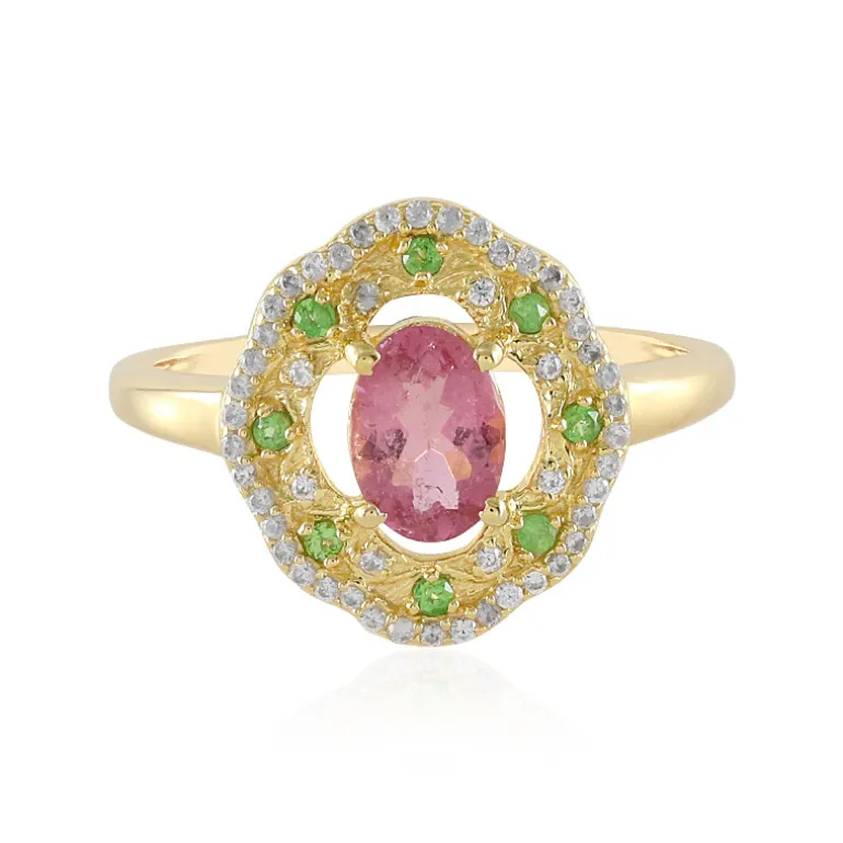 Nigerianischer Pinkfarbener Turmalin-Silberring