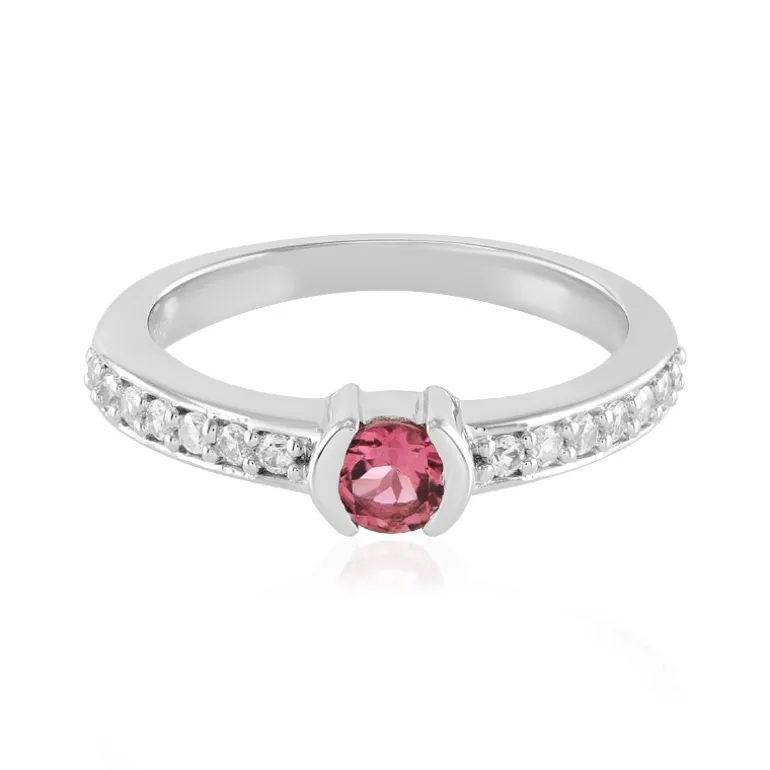 Nigerianischer Pinkfarbener Turmalin-Silberring