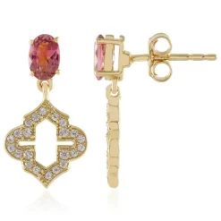 Nigerianischer Pinkfarbener Turmalin-Silberohrringe