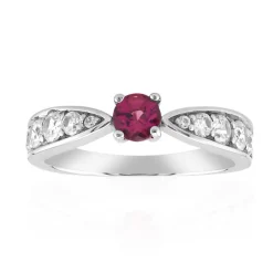 Nigerianischer Pinkfarbener Turmalin-Silberring