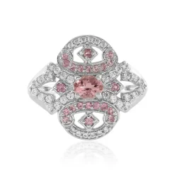 Nigerianischer Pinkfarbener Turmalin-Silberring