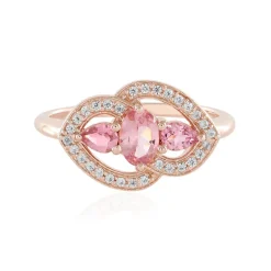 Nigerianischer Pinkfarbener Turmalin-Silberring