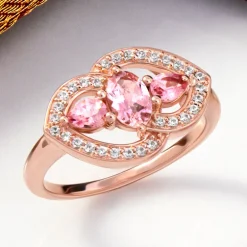 Nigerianischer Pinkfarbener Turmalin-Silberring