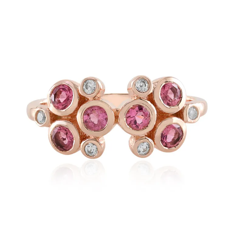 Nigerianischer Pinkfarbener Turmalin-Silberring