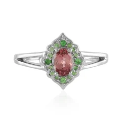 Nigerianischer Pinkfarbener Turmalin-Silberring