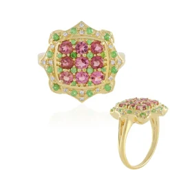 Nigerianischer Pinkfarbener Turmalin-Silberring