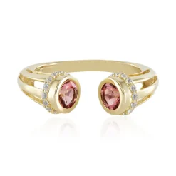 Nigerianischer Pinkfarbener Turmalin-Goldring (Adela Gold)