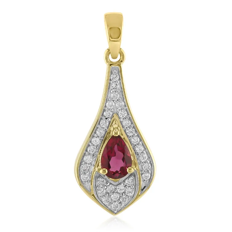 Nigerianischer Rubellit-Goldanhänger (Mark Kaufman)