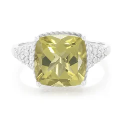 Oliven-Quarz-Silberring