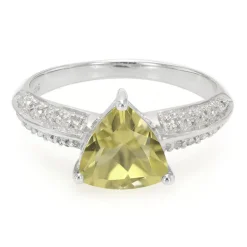 Oliven-Quarz-Silberring