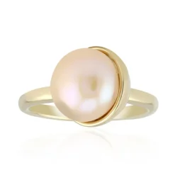 Orange Süßwasserzuchtperlen-Silberring (TPC)