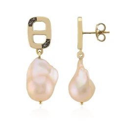 Orange Süßwasserzuchtperlen-Silberohrringe (TPC)