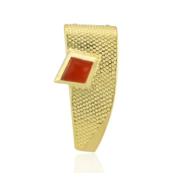 Oranger Chalzedon-Silberanhänger