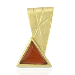 Oranger Chalzedon-Silberanhänger