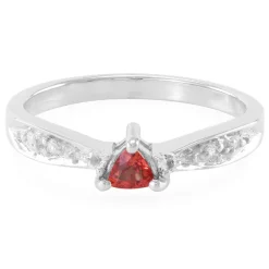 Oranger Saphir-Silberring