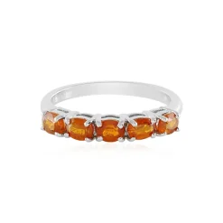 Oranger Tansania-Kyanit-Silberring