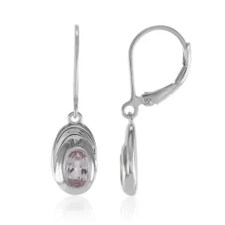 Ouro Preto-Pinkfarbener Topas-Silberohrringe