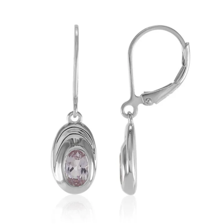 Ouro Preto-Pinkfarbener Topas-Silberohrringe