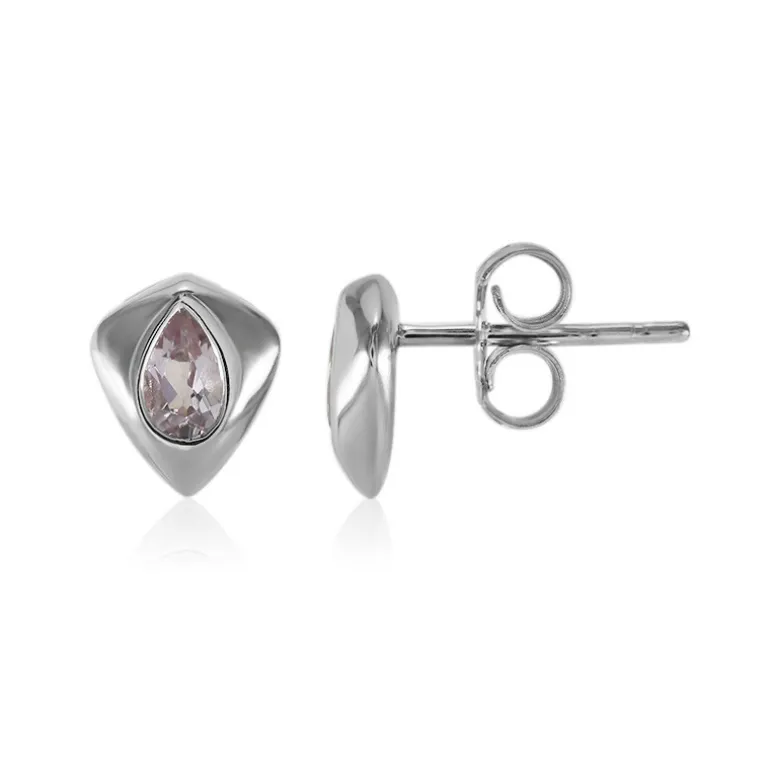 Ouro Preto-Pinkfarbener Topas-Silberohrringe