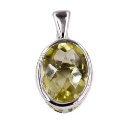 Ouro Verde-Quarz-Silberanhänger