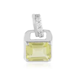 Ouro Verde-Quarz-Silberanhänger