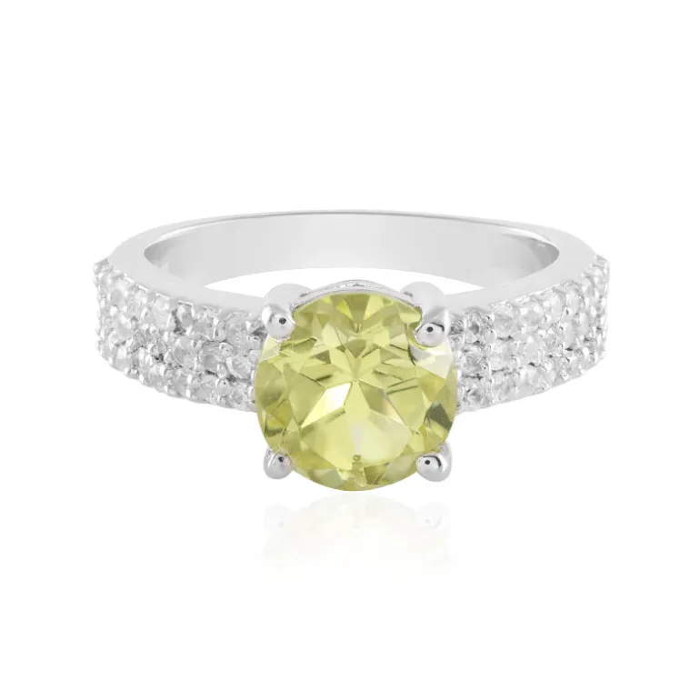 Ouro Verde-Quarz-Silberring