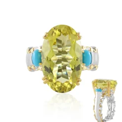 Ouro Verde-Quarz-Silberring (Gems en Vogue)