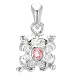 Padparadscha-Saphir-Silberanhänger