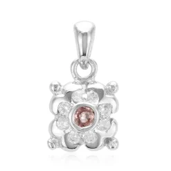 Padparadscha-Saphir-Silberanhänger